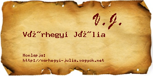 Várhegyi Júlia névjegykártya